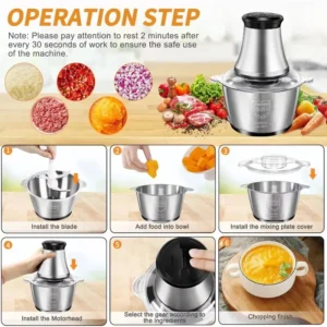 Electrical Food Chopper Stainless Steel 2L